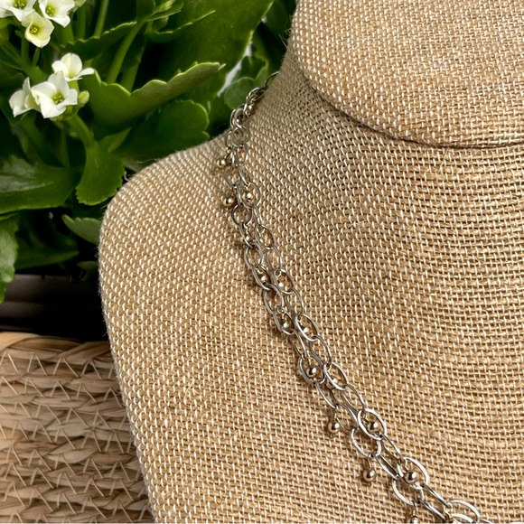 Miguel Ases Gold and Silver Chain Necklace 34” - Picture 2 of 9